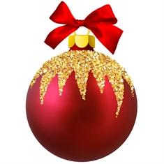 Christmas Decoration Red And Gold Christmas Ornament Sticker